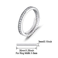 Jewelrypalace 925 Sterling Silver Wedding Bands Cubic Zirconia Stackable Eternity Ring 06 Carat 25Mm 14K Gold Plated Promise R