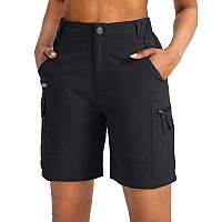 Viodia Womens 7 Hiking Cargo Shorts With Pockets Quick Dry Lightweight Shorts For Women Golf Casual Summer Shorts Black