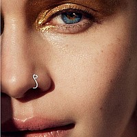 Yeelong Nose Rings L Shaped Nose Rings Hoops Nose Piercing Jewelry For Women 20G 3Color L Sillver