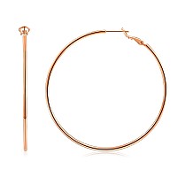 Gacimy Large Rose Gold Hoop Earrings For Women 14K Rose Gold Plated With 925 Sterling Silver Post 60Mm Rose Gold Big Hoop Earri