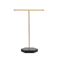 Jewelry Stand Display Necklace Holder Tbar Plated Metal Tabletop Jewelry Organizer Tower For Show Jewelry Hanging Pendant Earri