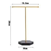 Jewelry Stand Display Necklace Holder Tbar Plated Metal Tabletop Jewelry Organizer Tower For Show Jewelry Hanging Pendant Earri