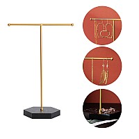 Jewelry Stand Display Necklace Holder Tbar Plated Metal Tabletop Jewelry Organizer Tower For Show Jewelry Hanging Pendant Earri