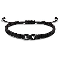 E Initial Bracelets For Women Men Teen Girls Letter E Rope Braided Dainty Adjustable Best Friend Birthday Gifts Personalized Jew