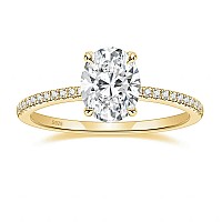 Eamti 3Ct 925 Gold Sterling Silver Engagement Rings Oval Cut Cubic Zirconia Cz Wedding Promise Rings For Her Stunning Wedding Ba