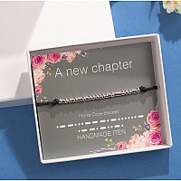 Aselfad New Chapter Morse Code Bracelet Graduation Gifts For Her 2022 Seniors College High School Graduate Gifts For Best Friend