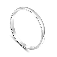 Minddha Sterling Silver Rings High Polish Rings For Women Men Plain Dome Silver Ring Wedding Band Christmas Valentines