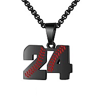 Aiainagi Baseball Number Necklace For Boy 0099 Athletes Jersey Number Necklace Stainless Steel Chain Baseball Charm Pendant Per