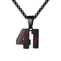 Aiainagi Baseball Number Necklace For Boy 0099 Athletes Jersey Number Necklace Stainless Steel Chain Baseball Charm Pendant Per