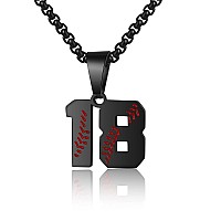 Aiainagi Baseball Number Necklace For Boy 0099 Athletes Jersey Number Necklace Stainless Steel Chain Baseball Charm Pendant Per