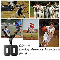 Number Necklace For Boy Athletes Number Stainless Steel Black Chain 0099 Number Charm Pendant Personalized Sports Jewelry For M