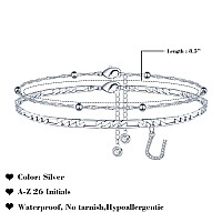 Ankle Bracelets For Women Silver Anklets For Women Dainty Layered Figaro Chain Letter U Initial Anklets For Women Ankle Bracele