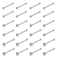 Ijuerybai Surgical Steel Nose Rings For Women Men 60Pcs Tiny Straight Nose Studs Cute Real 22G Stainless Steel Nose Rings Stud