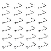 Ijuerybai Surgical Steel Nose Rings For Women Men 60Pcs Tiny Straight Nose Studs Cute Real 22G L Shaped Stainless Steel Nose R