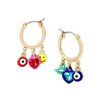 Mixed Charm Hoop Earrings