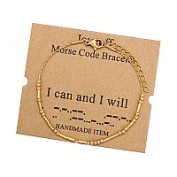 Joycuff Gold Morse Code Bracelets For Women I Can And I Will Inspirational Birthday Mothers Day Christmas Gifts For Best Friend