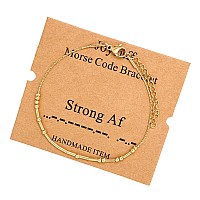 Joycuff Inspirational Morse Code Bracelets Strong Af Courage Birthday Mothers Day Gifts For Best Friend Mom Sister Daughter Gol