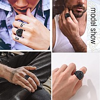 Stainless Steel Saint Michael Rings For Mens Cool Black Jewelry Ring Boyfriend Gifts Size 9