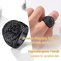 Stainless Steel Saint Michael Rings For Mens Cool Black Jewelry Ring Boyfriend Gifts Size 9