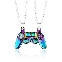 Yanchun Couple Gifts For Him Her Game Controller Necklaces Heart Matching Necklace For Bf And Gf Lock And Key Necklace For Coupl