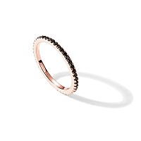 Pavoi 14K Rose Gold Plated Sterling Silver Stackable Ring With Colored Cz Stones Black Cz Eternity Bands For Women Size 5