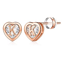 Iefwell Graduation Gifts For Girls Hypoallergenic Earrings Letter K Earrings Cute Heart Stud Earrings For Teen Girls Graduation