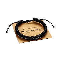 Bracelets For Mens Gifts Leather Bracelet Gifts For Him You Are My Person Morse Code Bracelets Gifts For Mens Jewelry Birthday