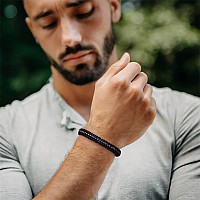 Mens Bracelet Gifts For Him Black Leather Bracelet Gifts For Men My Person Morse Code Bracelets For Mens Gifts Mens Wrist Brace