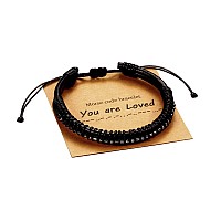 Bracelets For Mens Gifts Leather Bracelet Gifts For Him You Are Loved Morse Code Bracelets Inspirational Birthday Christmas Ann