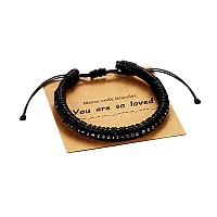 Mens Bracelet Gifts For Him Black Leather Bracelets For Mens Gifts You Are So Loved Morse Code Bracelets For Men Inspirational