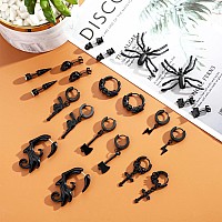 Newitin 15 Pairs Stainless Steel Stud Earrings For Men Hypoallergenic Earrings Cross Earrings Unisex Punk Earrings Men Earrings