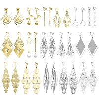 Newitin 16 Pairs Clip On Earrings For Women Drop Earrings Multiple Cute Earrings Charming Fashion Earrings Non Piercing Clip On