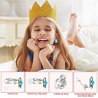 Hicarer 9 Pairs Girls Clip On Earrings Pretend Princess Play Earrings Jewelry Set Lovely Colors