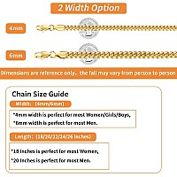 Jewlpire Gold Chain For Men Women Boys Diamond Cut Miami Mens Cuban Link Chain Necklace 6Mm Mens Chain 18K Gold Plated316L St