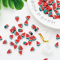 100Pcs Watermelon Polymer Clay 10Mm Spacer Beads For Women Girls Jewelry Making Diy Bracelet Necklace Earring Kit Watermelon