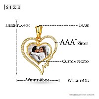 Yimeraire Picture Necklace Personalized Customized Picture Memory Pendant Heart Photo Pendant Necklace Custom Picture Necklace 2