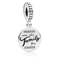 Valgacls Friends Are Family Dangle Charms 925 Sterling Silver Charms For Bracelets Necklace Valentines Day Mothers Day Jewel