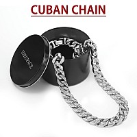 Idrupace Miami Mens Cuban Link Chain Silver Gold Plated Bling Cuban Necklace Diamond Chain For Men 13Mm Iced Out Chain Hip Hop J