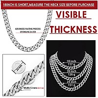 Idrupace Miami Mens Cuban Link Chain Silver Gold Plated Bling Cuban Necklace Diamond Chain For Men 13Mm Iced Out Chain Hip Hop J