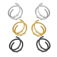 Double Hoop Earrings For Single Piercingfake Piercing Silver Double Earring Handmade Cartilage Piercing Twist Double Hoop Hug