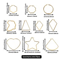 Cheriswelry 10Pairs 201 304 Stainless Steel Big Hoop Earrings Hypoallergenic Golden Hoop Earrings Geometric Beaded Hoop Earrin