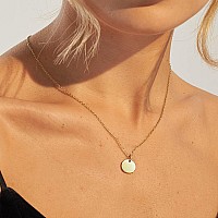 Ava Riley Layered Necklace For Women 14K Gold Plated Chain Disc Bar Necklace Trendy Layering Choker Necklace For Women