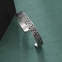 Vassago Celtic Knot Bangle Bracelet Mens Cuff Bracelet Celtic Trinity Bracelet Celtic Viking Norse Bracelet Stainless Steel Vint