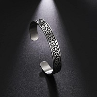 Vassago Celtic Knot Bangle Bracelet Mens Cuff Bracelet Celtic Trinity Bracelet Celtic Viking Norse Bracelet Stainless Steel Vint