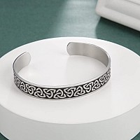 Vassago Celtic Knot Bangle Bracelet Mens Cuff Bracelet Celtic Trinity Bracelet Celtic Viking Norse Bracelet Stainless Steel Vint