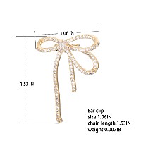 Vercret Gold Cuff Earrings For Women Cartilage Ear Cuff With Bow Knot No Piercing Cz Ear Clip Wrap Around Earrings For Girls