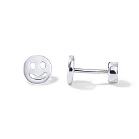 Pavoi 14K Gold Flat Backs Smiley White Gold