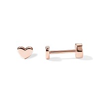 Pavoi 14K Gold Flat Backs Heart Rose Gold