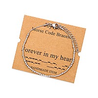 Joycuff Morse Codebracelets For Womenforever In My Heart Sympathy Memorial Gifts For Loss Of Loved One In Memory Of Dad Mo