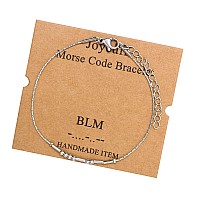 Joycuff Blm Bracelets Morse Code For Women Inspirational Birthday Thanksgiving Day Christmas Gifts For Black Women Best Friends